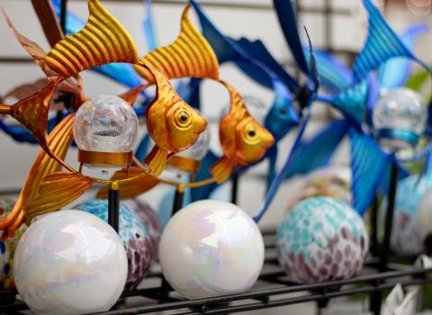 Stake Garden Solar Blue Fish, McDonald Garden Center